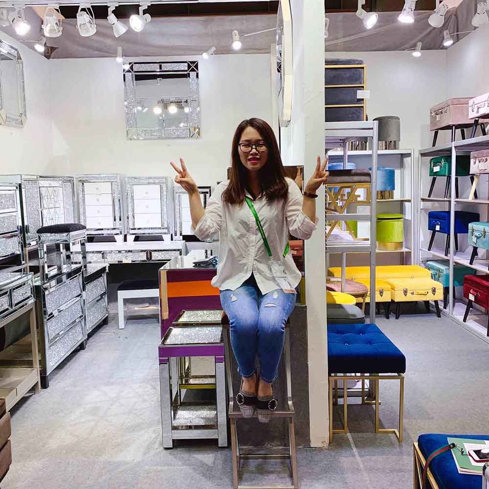 Custom ottoman coffee table and storage stools