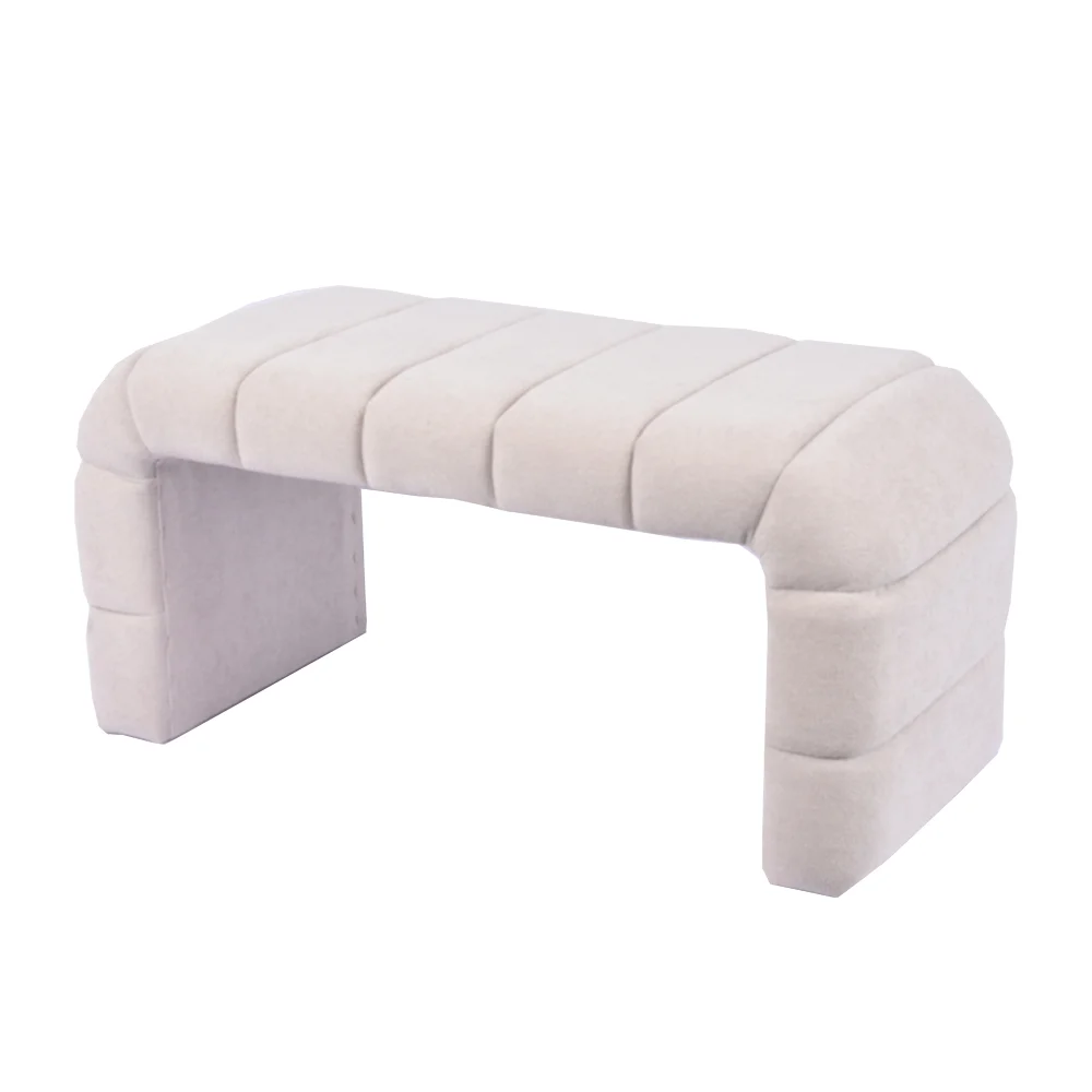Long Bench Velvet Bed End Bench Custom U Shape Bench Bedroom OEM